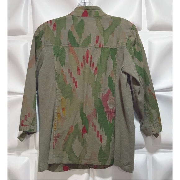 Chico's Zenergy 0 Sz 4 / 6 / S Green iKat Utility Zip Up Jacket Lightweight - Picture 4 of 7